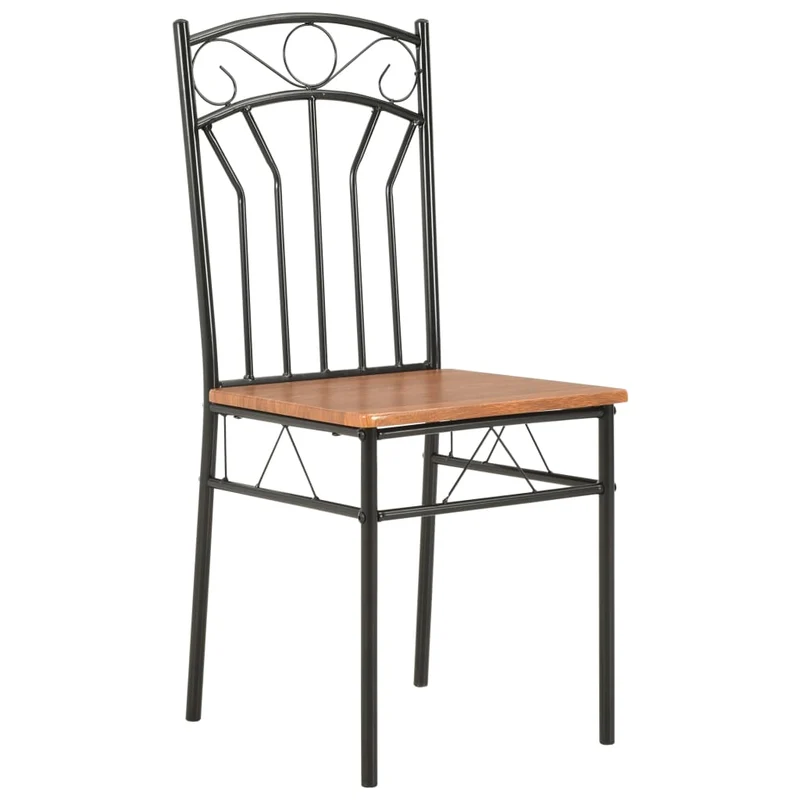 Lot de 4 chaises de salle à manger cuisine design classique marron MDF CDS021694