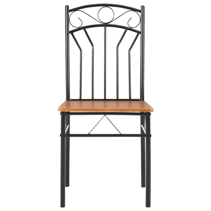 Lot de 4 chaises de salle à manger cuisine design classique marron MDF CDS021694