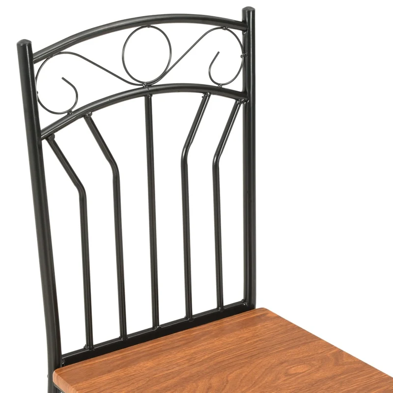 Lot de 4 chaises de salle à manger cuisine design classique marron MDF CDS021694