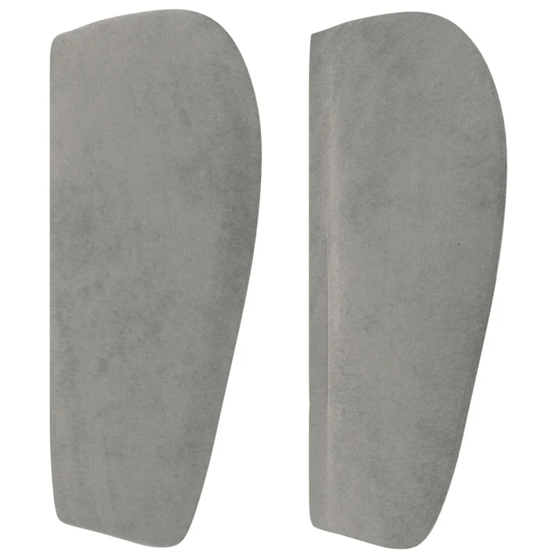 Tête de lit accessoire couchage chambre à coucher meuble avec rebord latéral 203 x 23 x 78/88 cm tissu velours gris clair TDL0205153