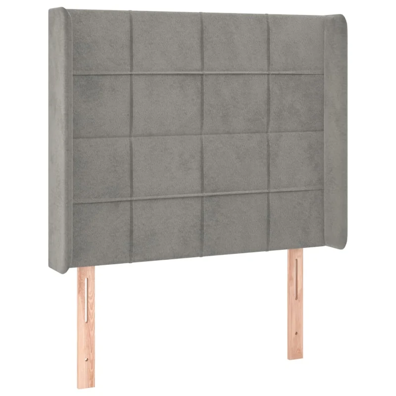 Cadre de lit LED avec sommier tête de lit matelas surmatelas 100x200 cm tissu velours gris clair TDL0207914