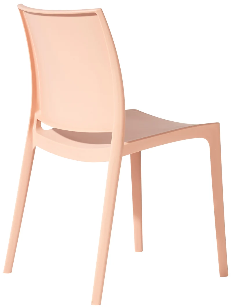 Lot de 2 chaises empilable design en plastique couleur pêche résistant aux UV – jardin terrasse et intérieur 10_0007917