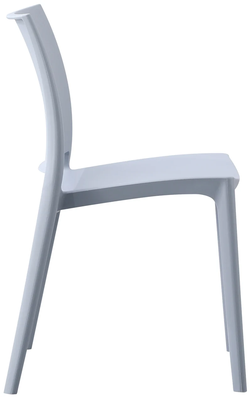 Lot de 2 chaises empilable design en plastique couleur gris clair résistant aux UV – jardin terrasse et intérieur 10_0007912
