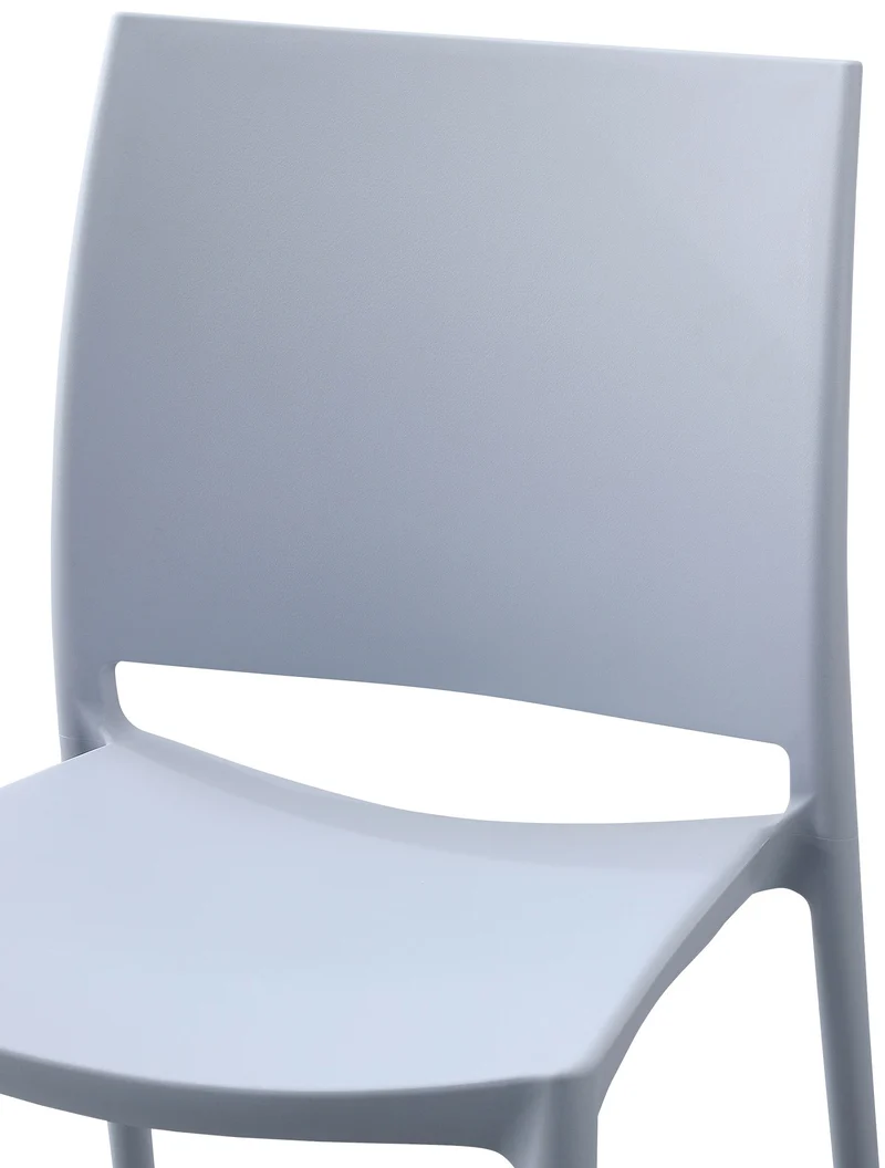 Lot de 2 chaises empilable design en plastique couleur gris clair résistant aux UV – jardin terrasse et intérieur 10_0007912