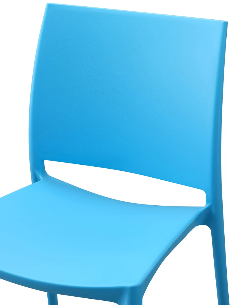 Lot de 2 chaises empilable design en plastique couleur bleu résistant aux UV – jardin terrasse et intérieur 10_0007908