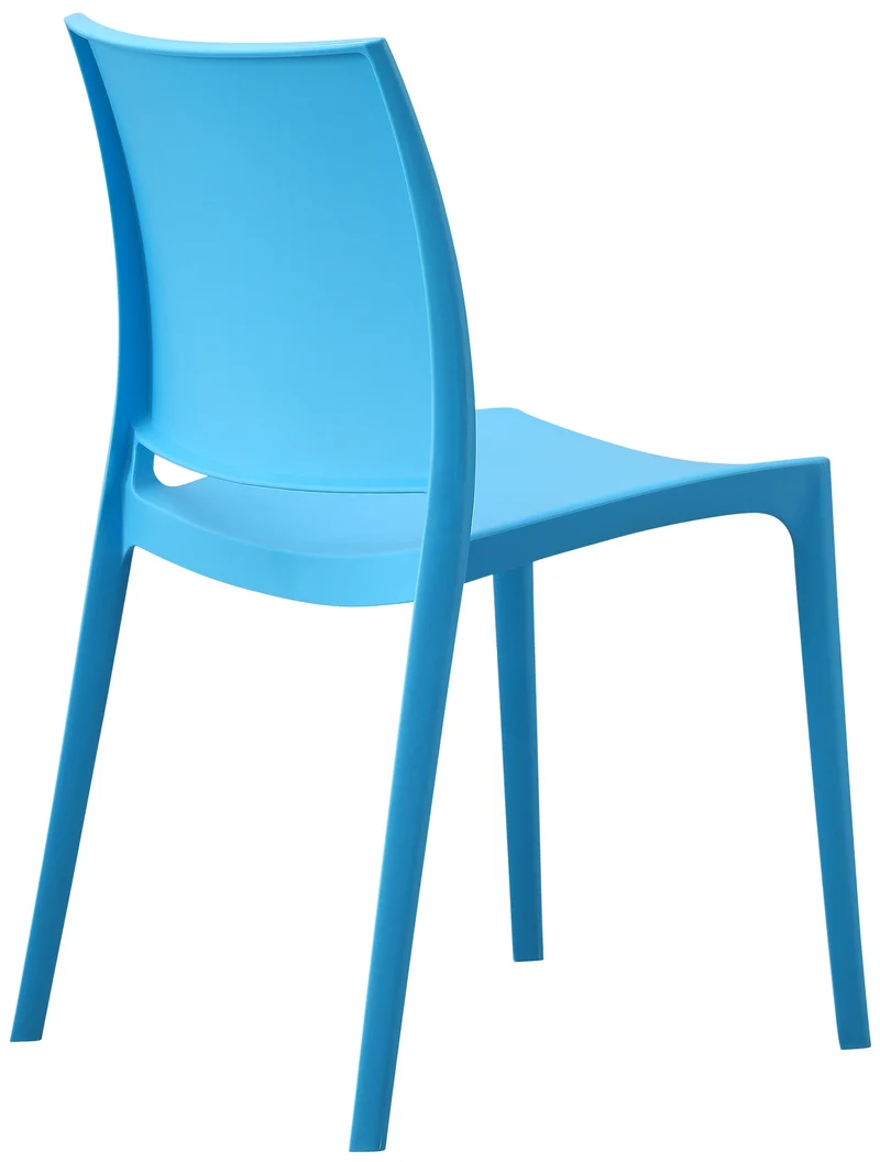 Lot de 2 chaises empilable design en plastique couleur bleu résistant aux UV – jardin terrasse et intérieur 10_0007908