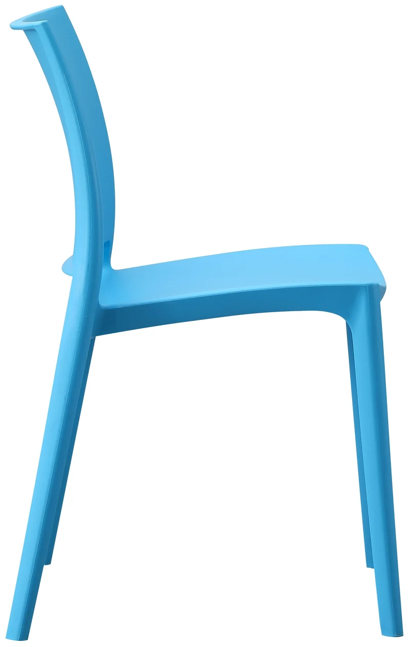 Lot de 2 chaises empilable design en plastique couleur bleu résistant aux UV – jardin terrasse et intérieur 10_0007908