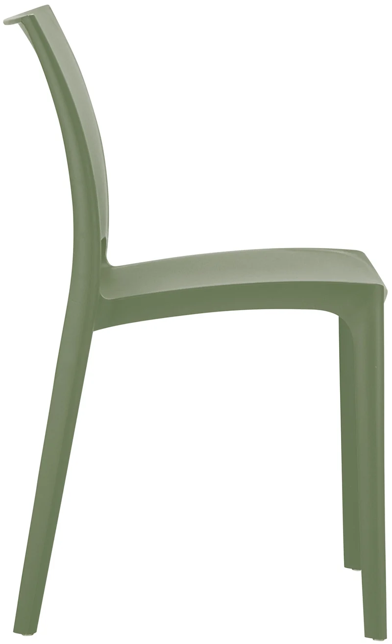 Chaise empilable design en plastique couleur olive résistant aux UV – jardin terrasse et intérieur 10_0007903