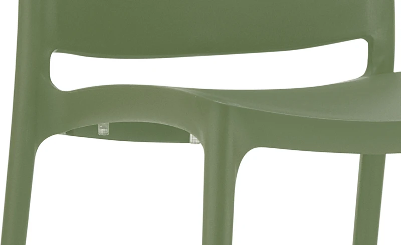 Chaise empilable design en plastique couleur olive résistant aux UV – jardin terrasse et intérieur 10_0007903