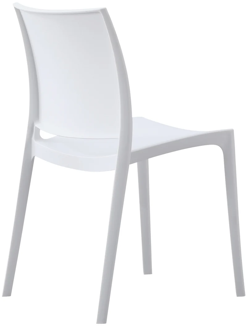 Chaise empilable design en plastique couleur blanc résistant aux UV – jardin terrasse et intérieur 10_0007895