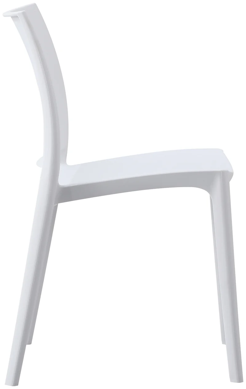 Chaise empilable design en plastique couleur blanc résistant aux UV – jardin terrasse et intérieur 10_0007895