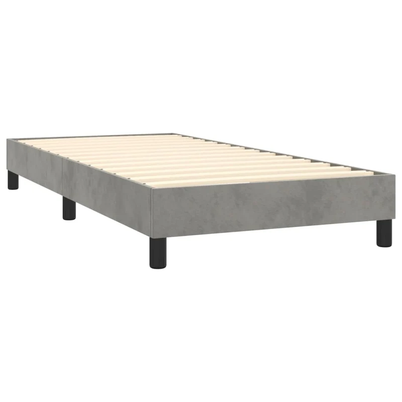 Cadre de lit LED avec sommier tête de lit matelas surmatelas 100x200 cm tissu velours gris clair TDL0207921