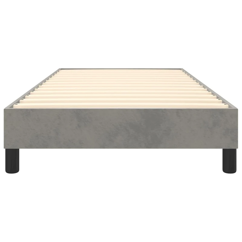 Sommier à lattes sur pieds cadre de lit 100x200 cm tissu velours gris clair TDL0207207