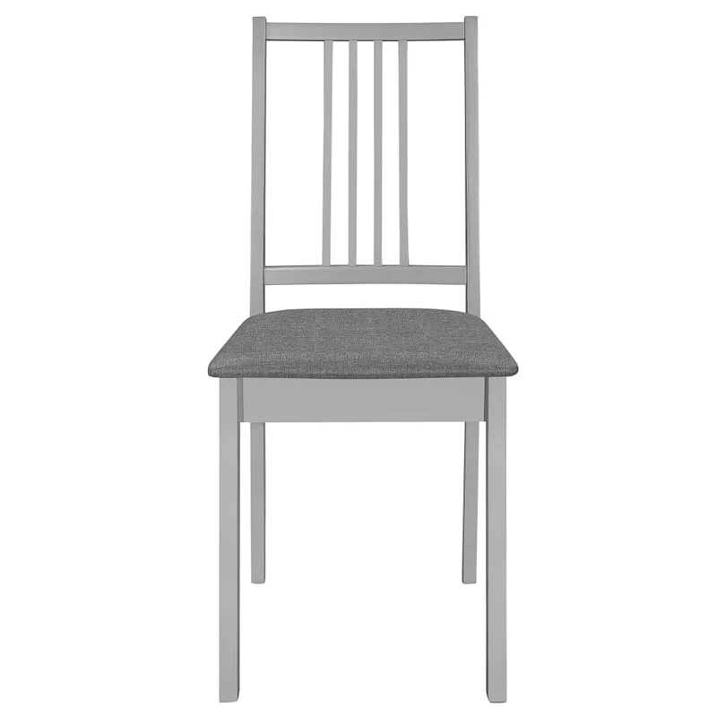 Lot de 4 chaises de salle à manger cuisineà dîner avec coussins gris bois solide CDS022102