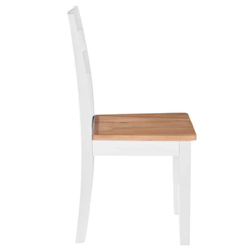 Lot de 2 chaises de salle à manger cuisine design classique bois d'hévéa massif blanc CDS020162