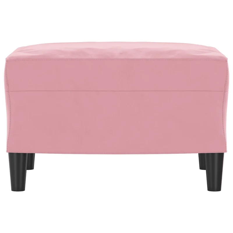 Repose-pieds tabouret bout de lit 60 x 50 x 41 cm en velours rose DEC030547