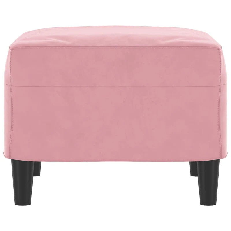 Repose-pieds tabouret bout de lit 60 x 50 x 41 cm en velours rose DEC030547