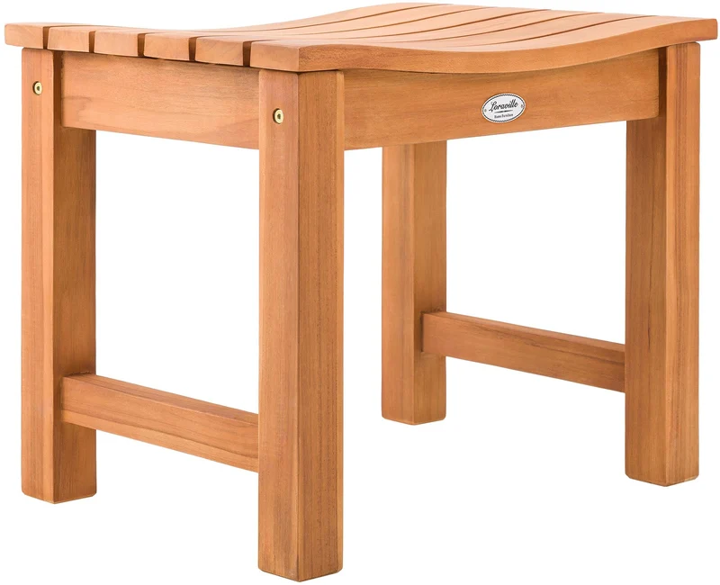 Tabouret de jardin en teck massif repose-pieds ou table d’appoint – Résistant aux intempéries 10_0008360