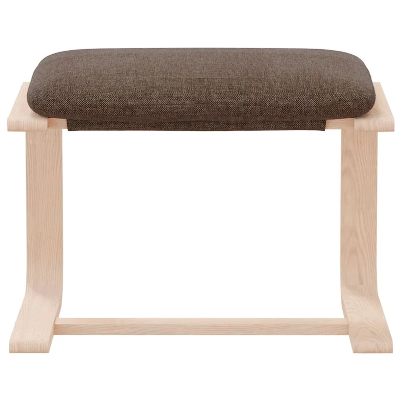 Repose-pieds tabouret 51 x 41 x 40 cm tissu marron et bois de bouleau DEC030457