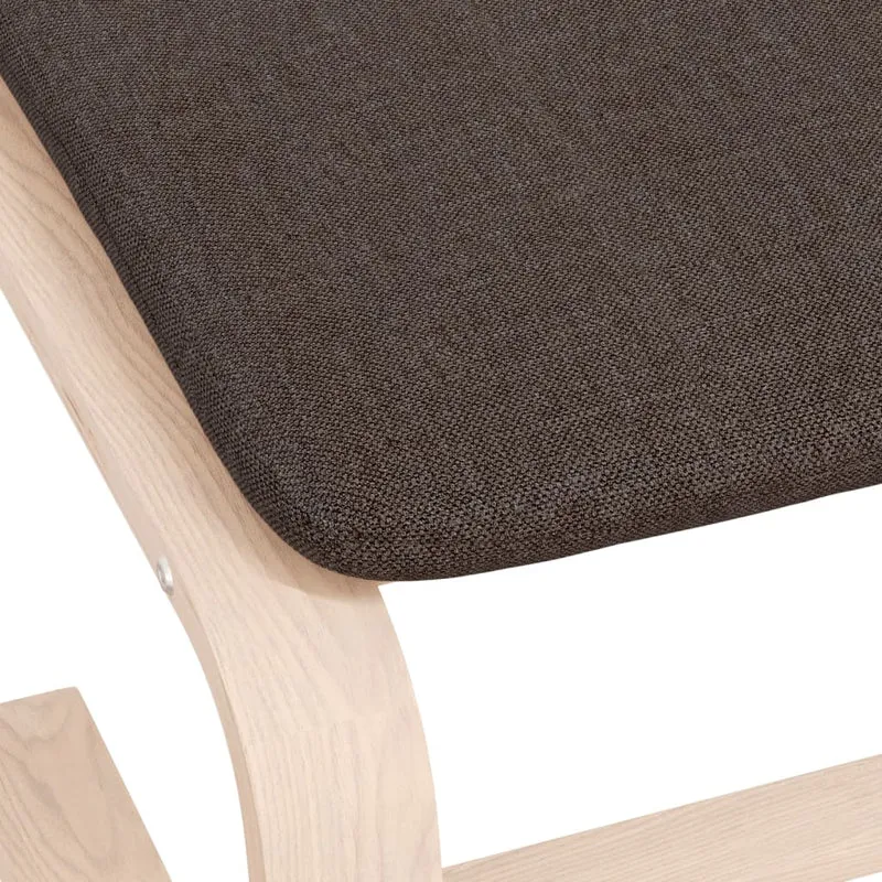Repose-pieds tabouret 51 x 41 x 40 cm tissu marron et bois de bouleau DEC030457