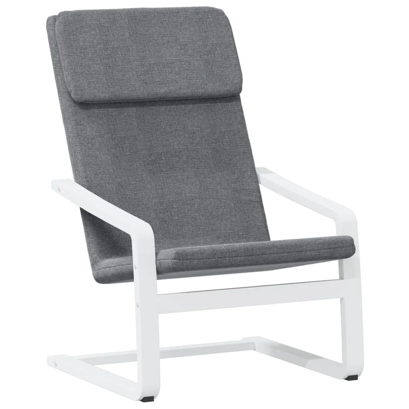 Fauteuil lounge chaise de canapé design moderne avec repose-pied en tissu gris foncé DEC026520