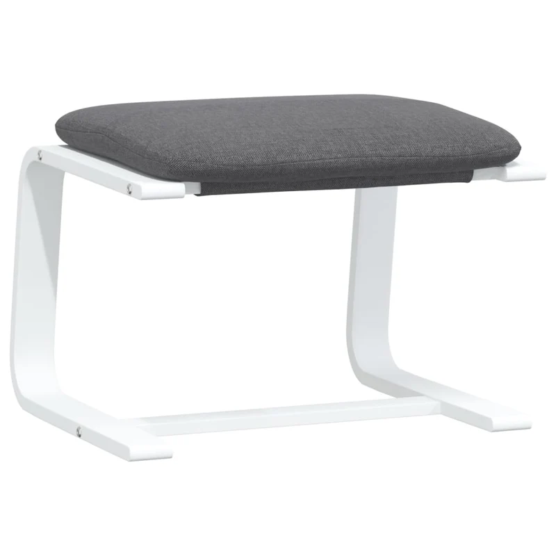 Fauteuil lounge chaise de canapé design moderne avec repose-pied en tissu gris foncé DEC026520