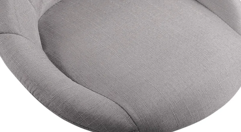 Tabouret de travail sur roulettes en tissu couleur gris dossier à coutures en losanges cadre métal chromé 10_0008396