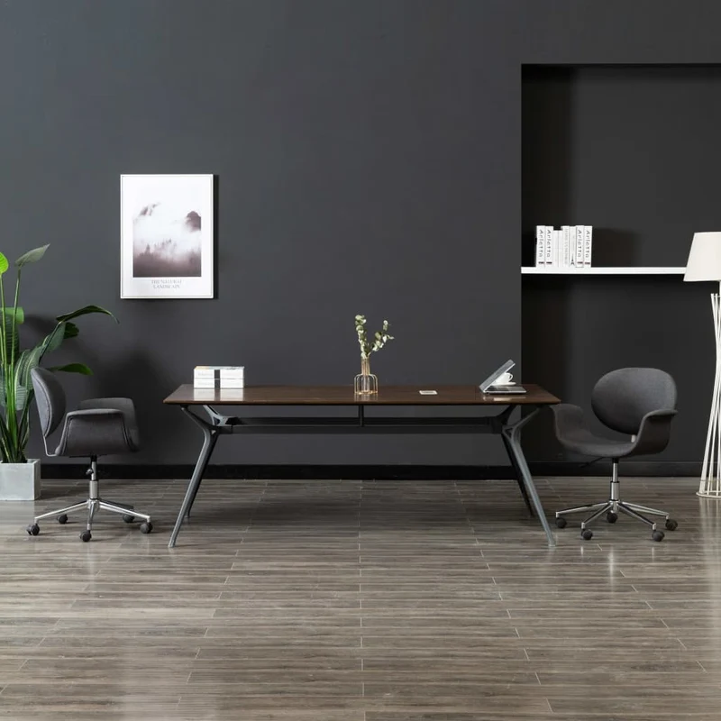 Chaise pivotante de salle à manger design contemporain tissu gris CDS020095