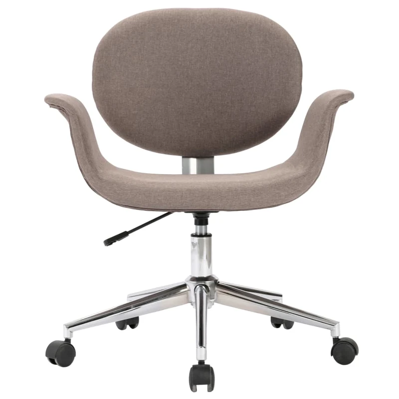 Chaise de bureau sur roulettes hauteur réglable pivotant en tissu taupe DEC025158