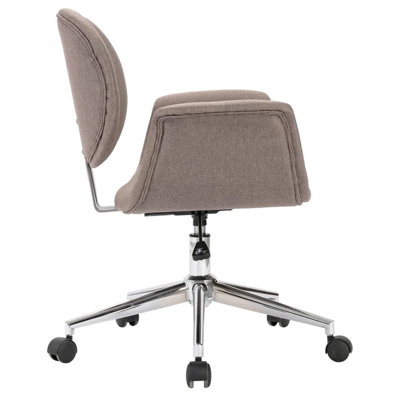 Chaise de bureau sur roulettes hauteur réglable pivotant en tissu taupe DEC025158
