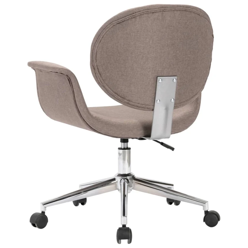 Chaise de bureau sur roulettes hauteur réglable pivotant en tissu taupe DEC025158