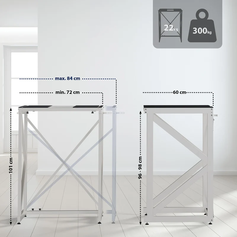 Étagère réglable pour machine à laver & sèche-linge – support métallique blanc 300 kg 10_0008368
