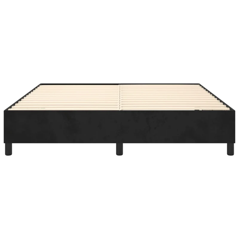 Sommier à lattes sur pieds cadre de lit 200x200 cm velours noir TDL0206988