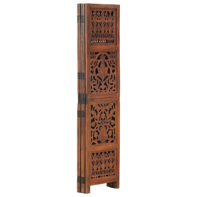 Paravent séparateur de pièce cloison 5 panneaux 200 x 165cm bois manguier DEC030976