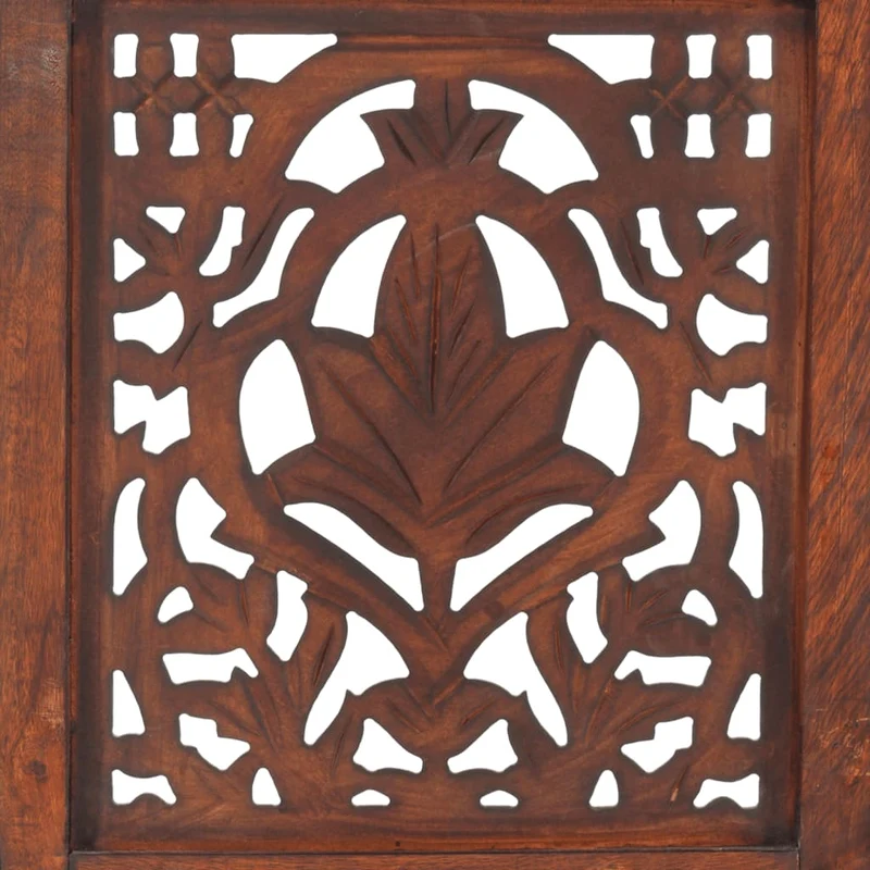 Paravent séparateur de pièce cloison 5 panneaux 200 x 165cm bois manguier DEC030976
