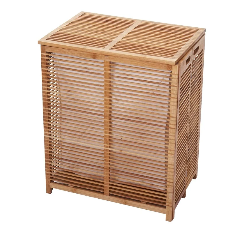 Panier à linge en bambou avec sac 61x50x35cm 105 litres SDB04028
