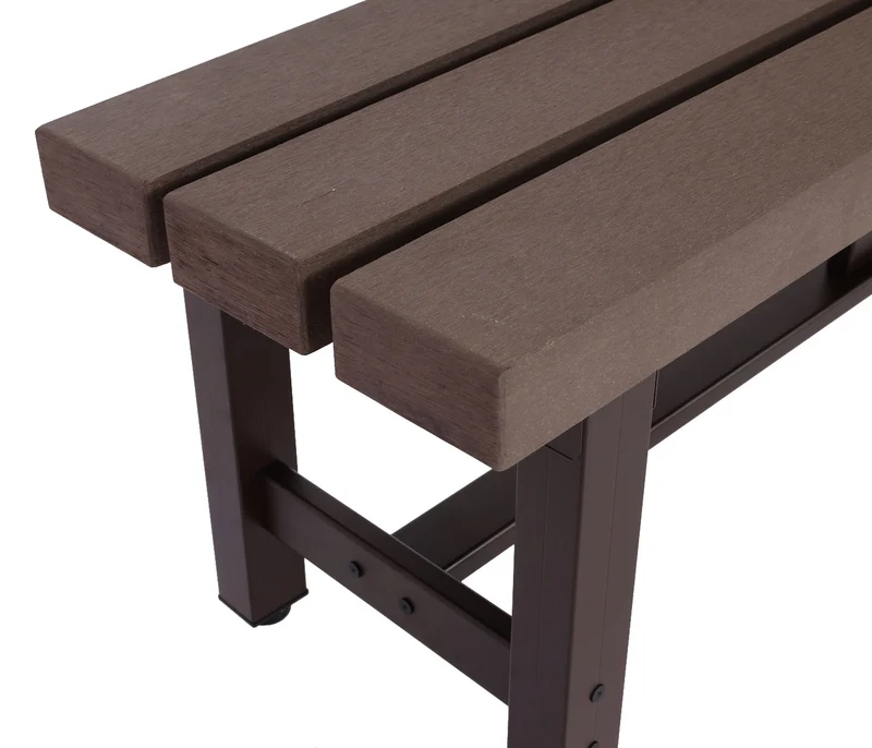 Banc de jardin en aluminium résistant au intempéries pieds réglable 180 cm marron 04_0005829
