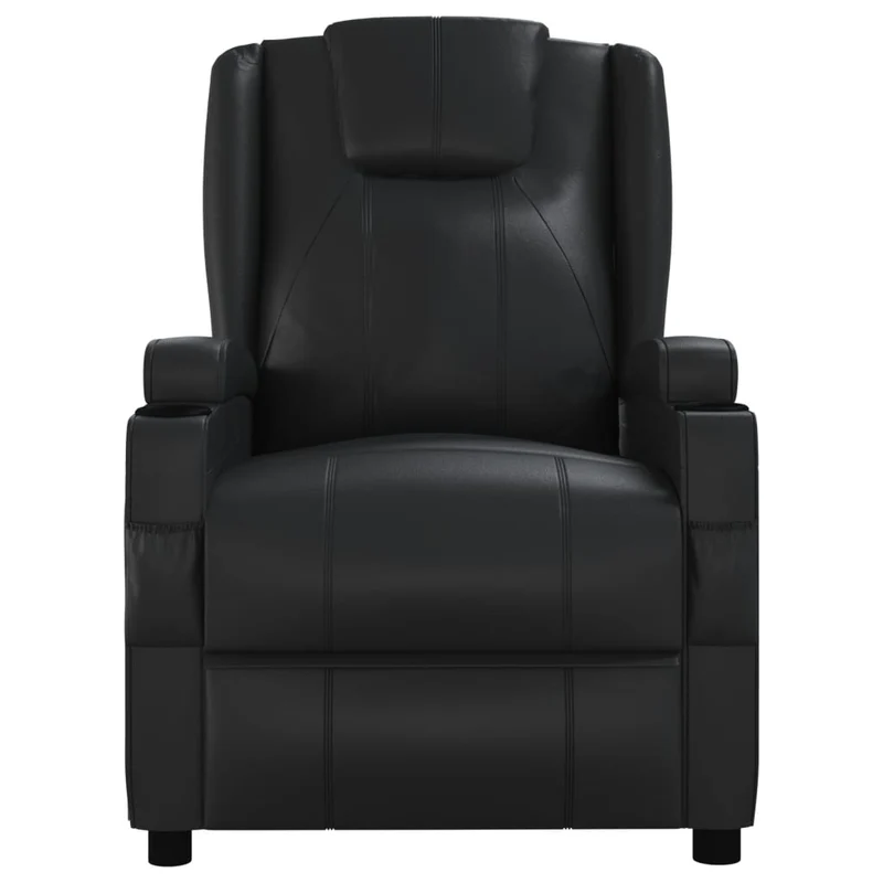 Fauteuil de relaxation avec fonction massage 6 points de massage en PVC noir DEC029241