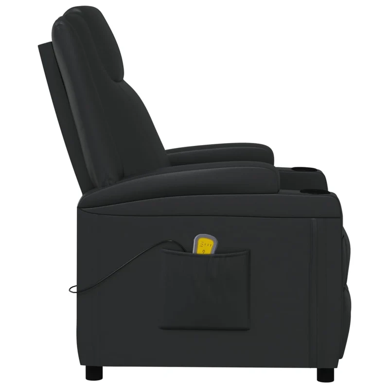 Fauteuil de relaxation avec fonction massage 6 points de massage en PVC noir DEC029241