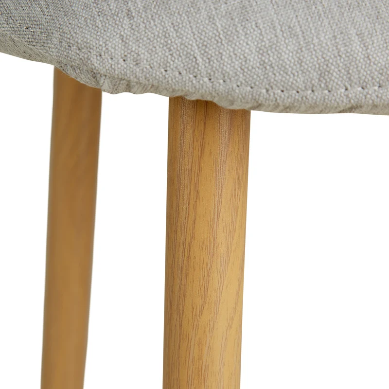 Lot de 4 chaises de salle à manger cuisine confortable et moderne en tissu gris pieds métal aspect bois CDS06204
