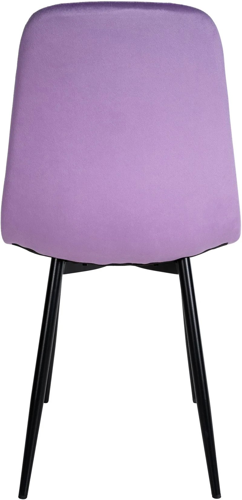 Lot de 4 chaises de salle à manger design simple avec pieds en métal noir et assise en tissu violet 10_0001831