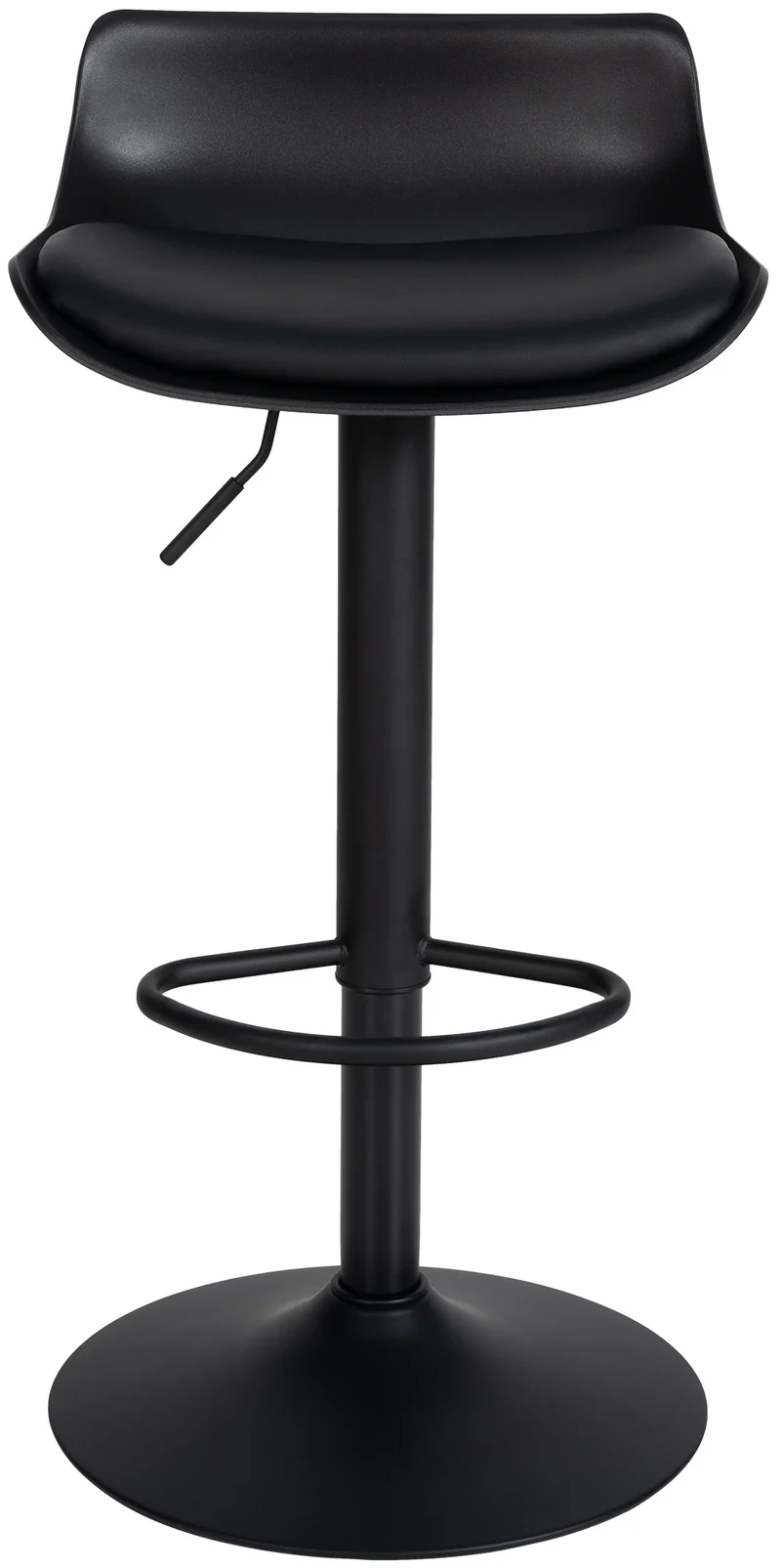 Tabouret de bar x2 avec repose-pieds hauteur réglable desing moderne en PVC noir et métal noir 10_0004017