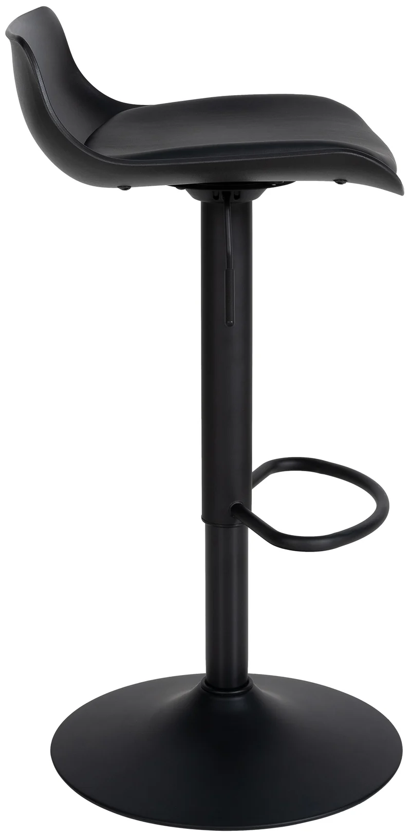 Tabouret de bar x2 avec repose-pieds hauteur réglable desing moderne en PVC noir et métal noir 10_0004017