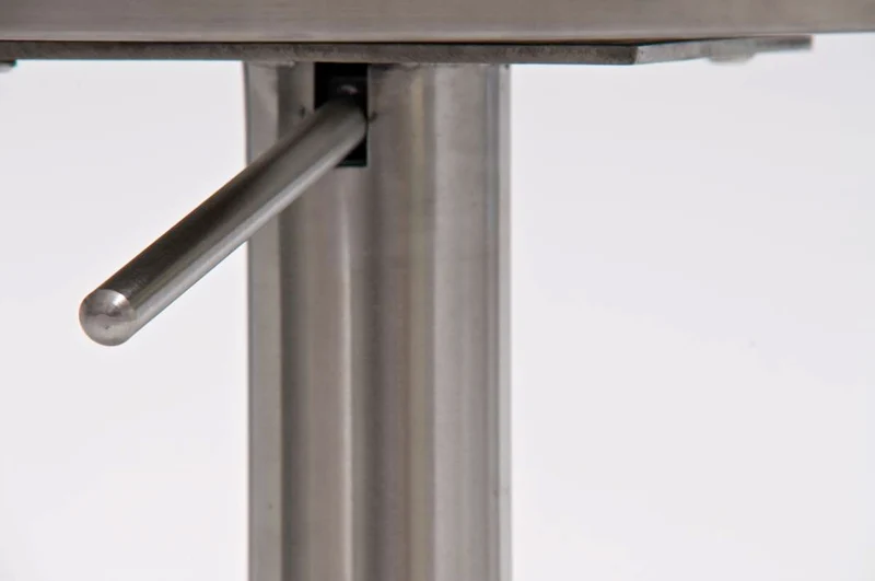 Tabouret de bar x1 avec repose-pieds plaque de base carrée en acier inoxydable assise en PVC marron 10_0005310