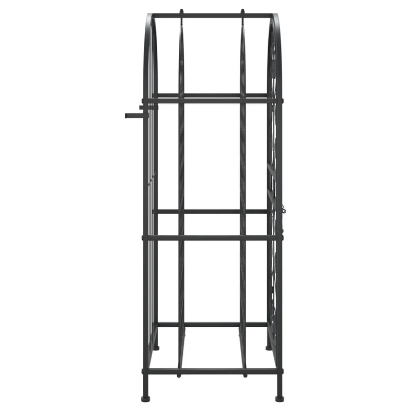 Casier range bouteilles étagère de rangement vin 33 bouteilles 45 x 36 x 100 cm fer forgé noir DEC024267