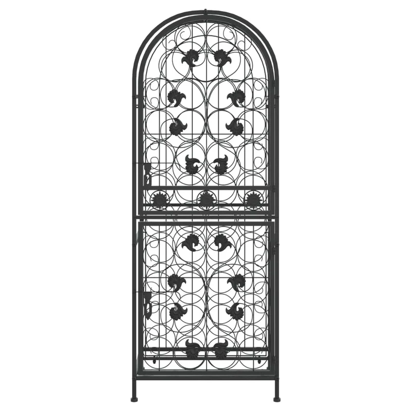Casier range bouteilles étagère de rangement vin 41 bouteilles 45 x 36 x 120 cm fer forgé noir DEC024269
