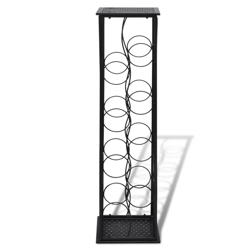 Casier range bouteilles étagère de rangement vin pour 8 bouteilles métal noir DEC024346