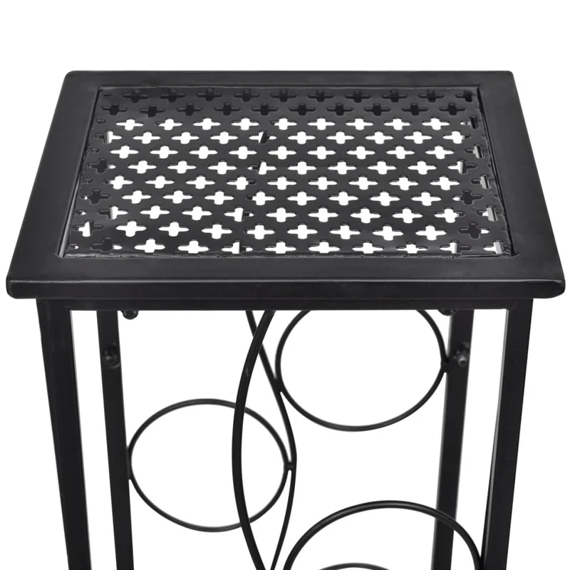 Casier range bouteilles étagère de rangement vin pour 8 bouteilles métal noir DEC024346