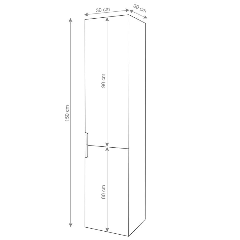 Armoire murale de salle de bain avec 2 portes aspect brillant 150 x 30 cm MDF noir 04_0005763