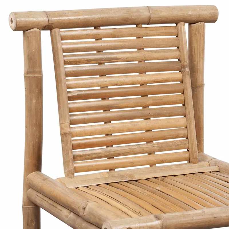 Lot de 2 tabourets de bar chaises hautes style tropical en bambou brun DEC029606